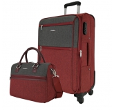 Набор: чемодан + дорожная сумка De lerto. 6089 red grey 25/16